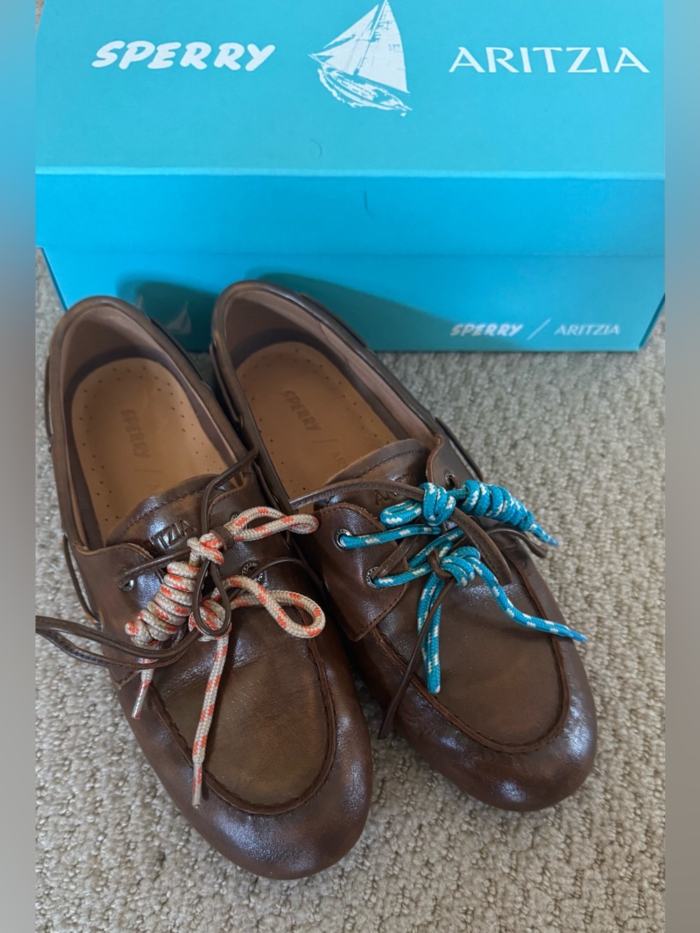 Sperry Aritzia Slim Boat Shoes Brown in Size 8